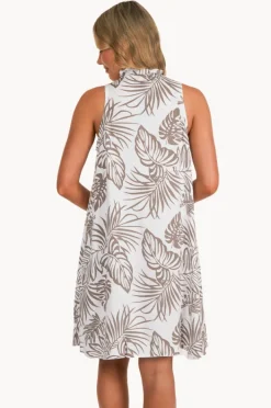 Dresses|Bodacious Palm Lombok Pleat Dress WHITE