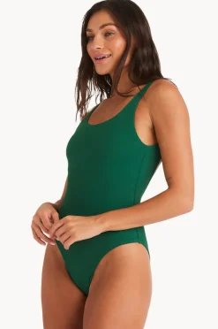 One Pieces|Roxy Palm Shadows High Leg One Piece Evergreen
