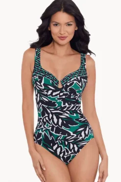 One Pieces|Miraclesuit Palma Verde Escape One Piece Black/Green