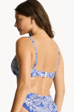 Bikini Tops|Sea Level Palmera Cross Front Bra Blue