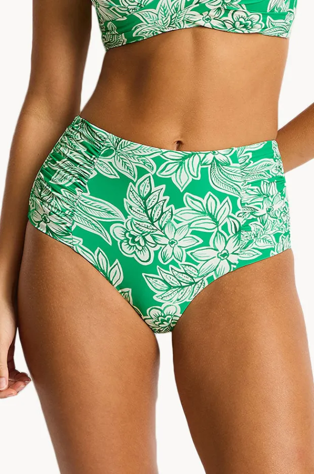 Bottoms|Sea Level Palmera Gathered High Waist Pant Green