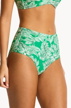 Bottoms|Sea Level Palmera Gathered High Waist Pant Green