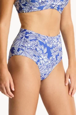 Bottoms|Sea Level Palmera Gathered High Waist Pant Blue