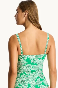 Tankini Tops|Sea Level Palmera Twist Front Tankini Separate Green