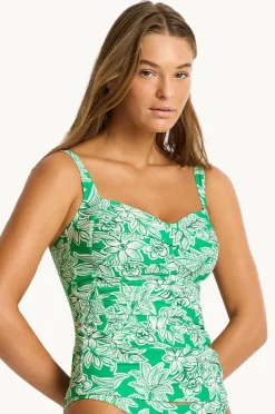 Tankini Tops|Sea Level Palmera Twist Front Tankini Separate Green
