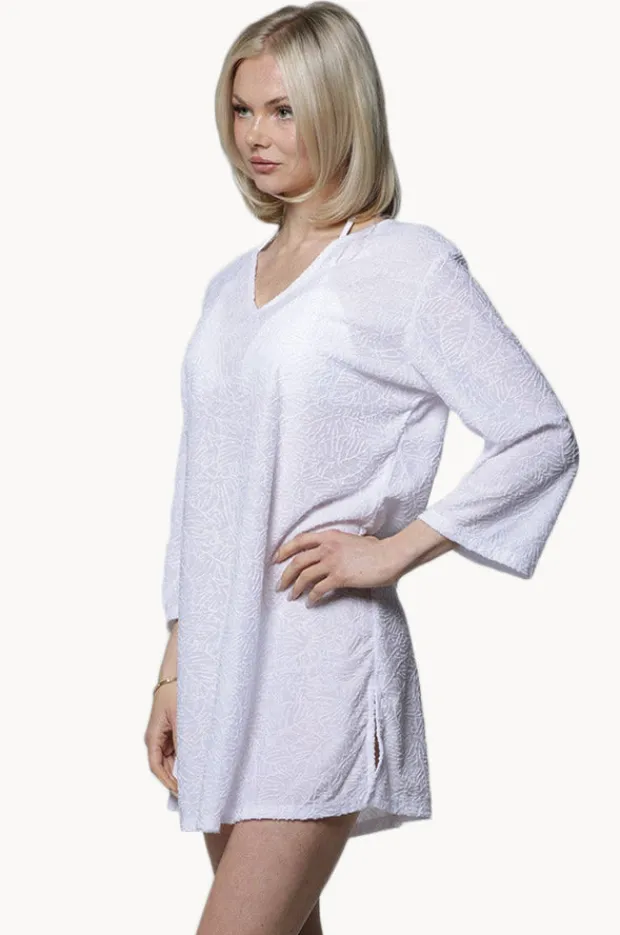 Overswim|J.valdi Palms Terry V Neck Tunic White