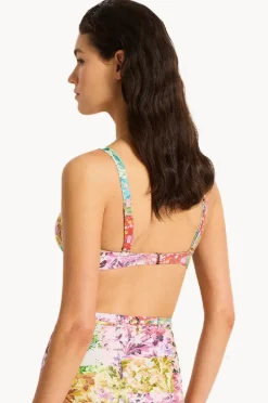Bikini Tops|Monte u0026 Lou Pandora Gathered Balconette Bra Multi