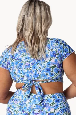 Bikini Tops|Capriosca Pansy Frill Wrap Bra White/purple