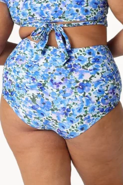 Bottoms|Capriosca Pansy High Waisted Pant White/purple