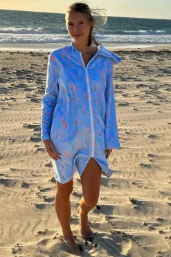 Towel Robes & Ponchos|Towel Robes & Ponchos|Back Beach Co Pastel Breeze Hooded Towel Robe L/XL Light blue