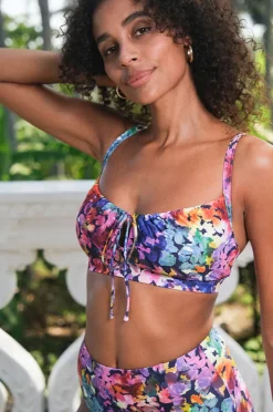 Bikini Tops|Nip Tuck Petunias Monica Drawstring Top Multi