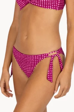 Bottoms|Baku Picnic Point Retro Tie Side Pant Crimson