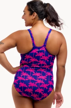 One Pieces|Funkita Pinky Palms Locked In Lucy One Piece Purple/pink