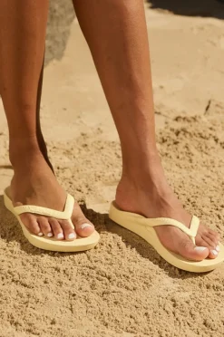 Footwear|Archies Plain Arch Support Thongs Lemon