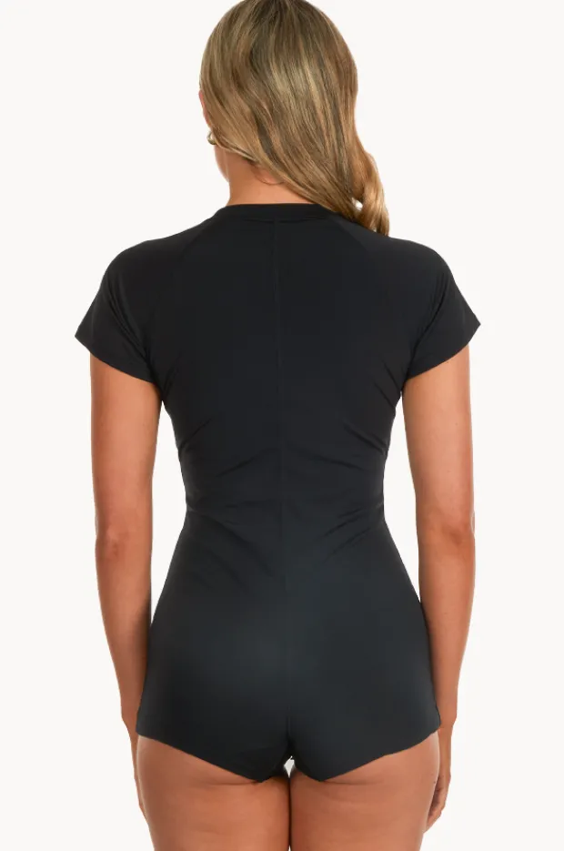 Rashies & Sunsuits|Base Swim Plain Boyleg Sunsuit BLACK