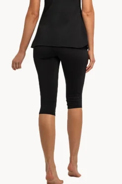 Bottoms|Poolproof Plain Capri Swim Pant BLACK