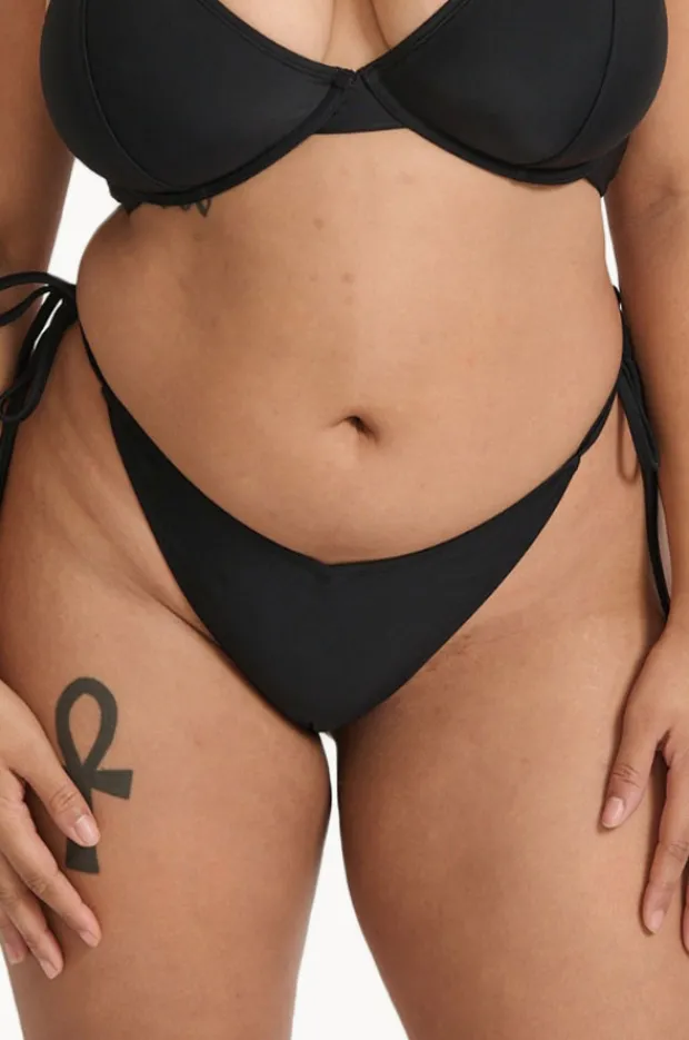 Bottoms|Raq Apparel Plain Cheeky Tie Side Pant Black