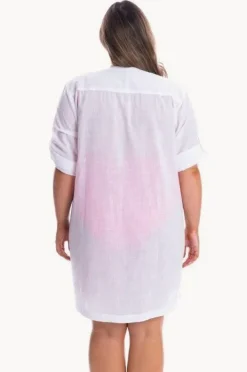 Overswim|Capriosca Plain Cotton Overshirt White