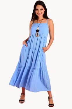 Dresses|Go Girl Plain Ellie Midi Dress Baby blue