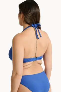 Bikini Tops|Raq Apparel Plain FF/G Cup Underwire Halter Cobalt