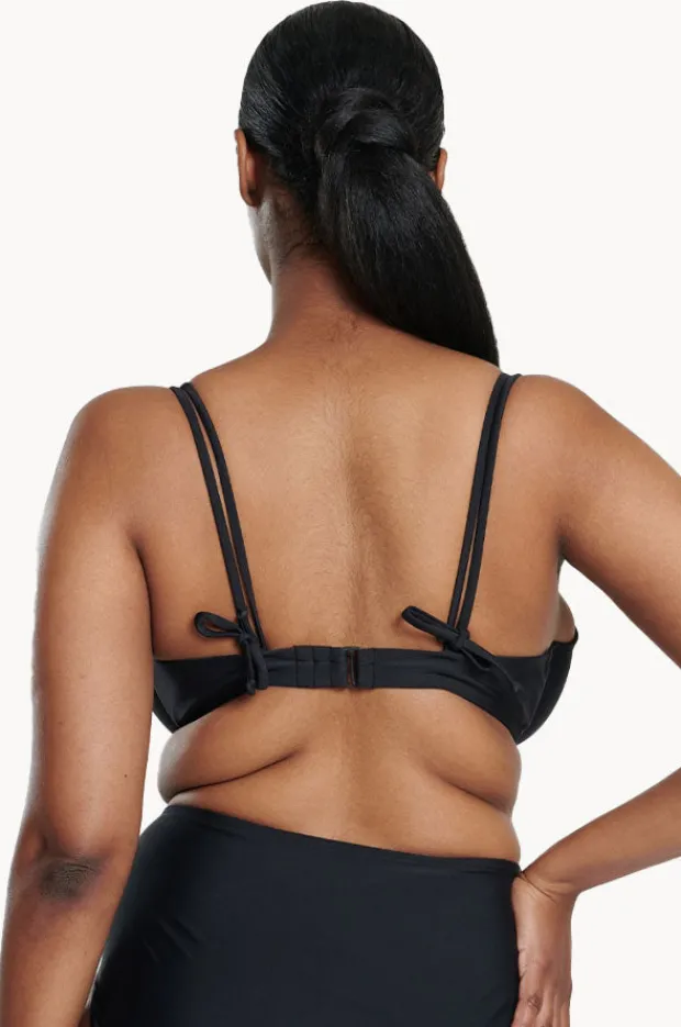 Bikini Tops|Raq Apparel Plain FF/G Cup Underwire Halter Black