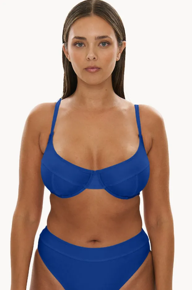 Bikini Tops|Raq Apparel Plain GG/H Cup Balconette Bra Cobalt