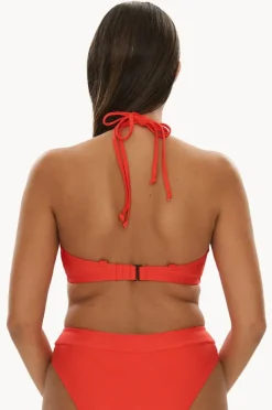 Bikini Tops|Raq Apparel Plain GG/H Cup Underwire Halter Tangerine