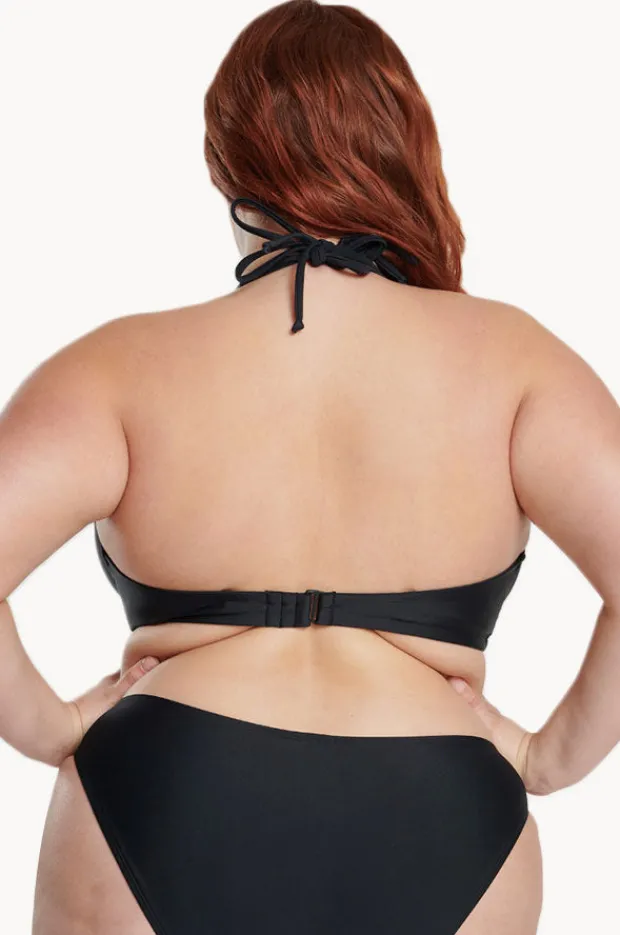 Bikini Tops|Raq Apparel Plain GG/H Cup Underwire Halter BLACK