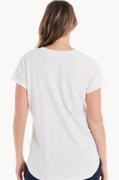Tops|Betty Basics Plain Hailey Short Sleeve Tee White