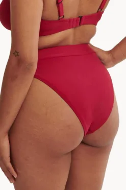 Bottoms|Raq Apparel Plain High Leg Brief Lipstick