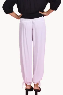 Pants|Go Girl Plain Long Rouched Tie Pants White