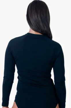 Rashies & Sunsuits|Base Swim Plain Long Sleeve Suntop Black