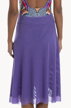 Sarongs|Togs Swimwear Plain Mesh Frill Skirt Purple