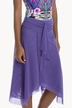 Sarongs|Togs Swimwear Plain Mesh Frill Skirt Purple