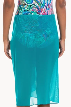 Sarongs|Togs Swimwear Plain Mesh Sarong Teal