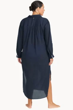 Overswim|Artesands Plain Monteverdi Maxi Overshirt Navy