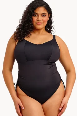 One Pieces|Elomi Swimwear Plain Sailing G Cup Adjustable Side One Piece BLACK