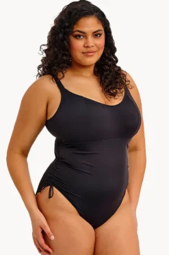 One Pieces|Elomi Swimwear Plain Sailing H Cup Adjustable Side One Piece BLACK