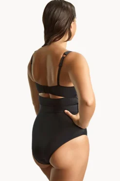 One Pieces|Panache Plain Serena G Cup Square Neck One Piece Black