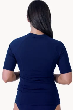Rashies & Sunsuits|Base Swim Plain Short Sleeve Suntop Navy