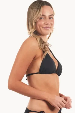 Bikini Tops|Base Swim Plain Slide Tri Black
