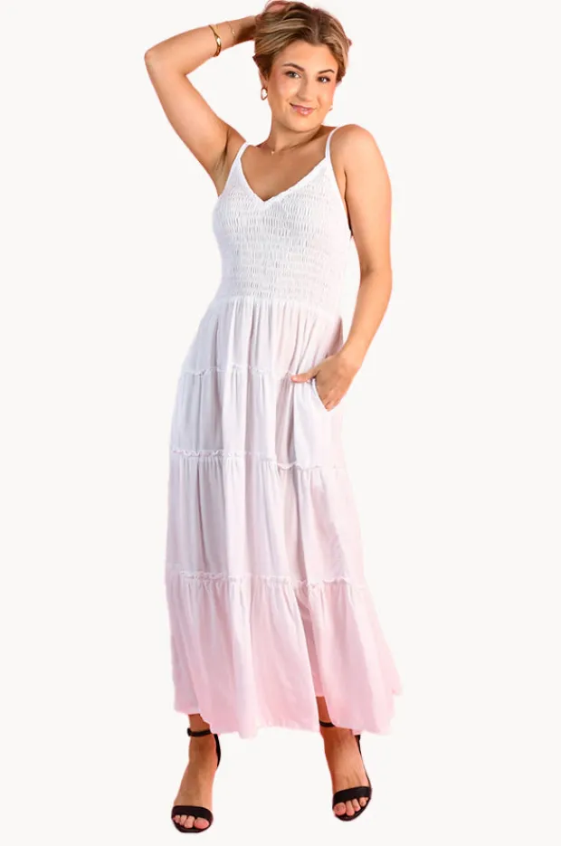Dresses|Go Girl Plain Traveller Maxi Dress White