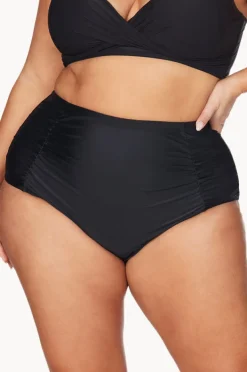 Bottoms|Artesands Plains High Waist Ruched Pant Black