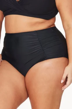 Bottoms|Artesands Plains High Waist Ruched Pant Black