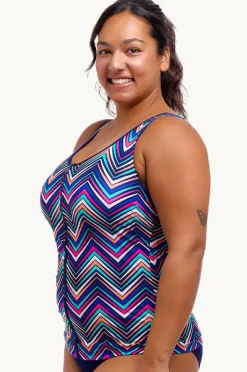 Tankini Tops|Funkita Point Out DD/E Cup Zip Front Tankini Separate Multi