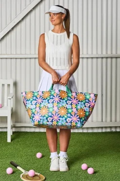 Beach Bags|Bags|Project Ten Pop Floral Oversized Tote Navy/multi