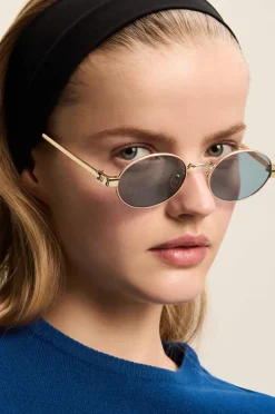 Sunglasses|Sunglasses|Le Specs Poseidon Deux Sunglasses Gold