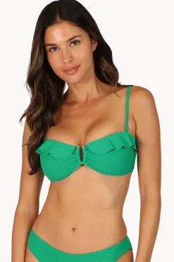 Bikini Tops|Baku Positano Frill Bandeau Emerald