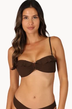 Bikini Tops|Baku Positano Frill Bandeau Mocha