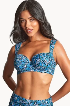 Bikini Tops|Panache Posy Bette F Cup Balconette Bra Blue
